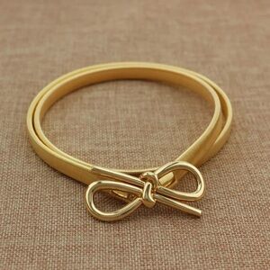 Elegant Gold Bow Women's Belt